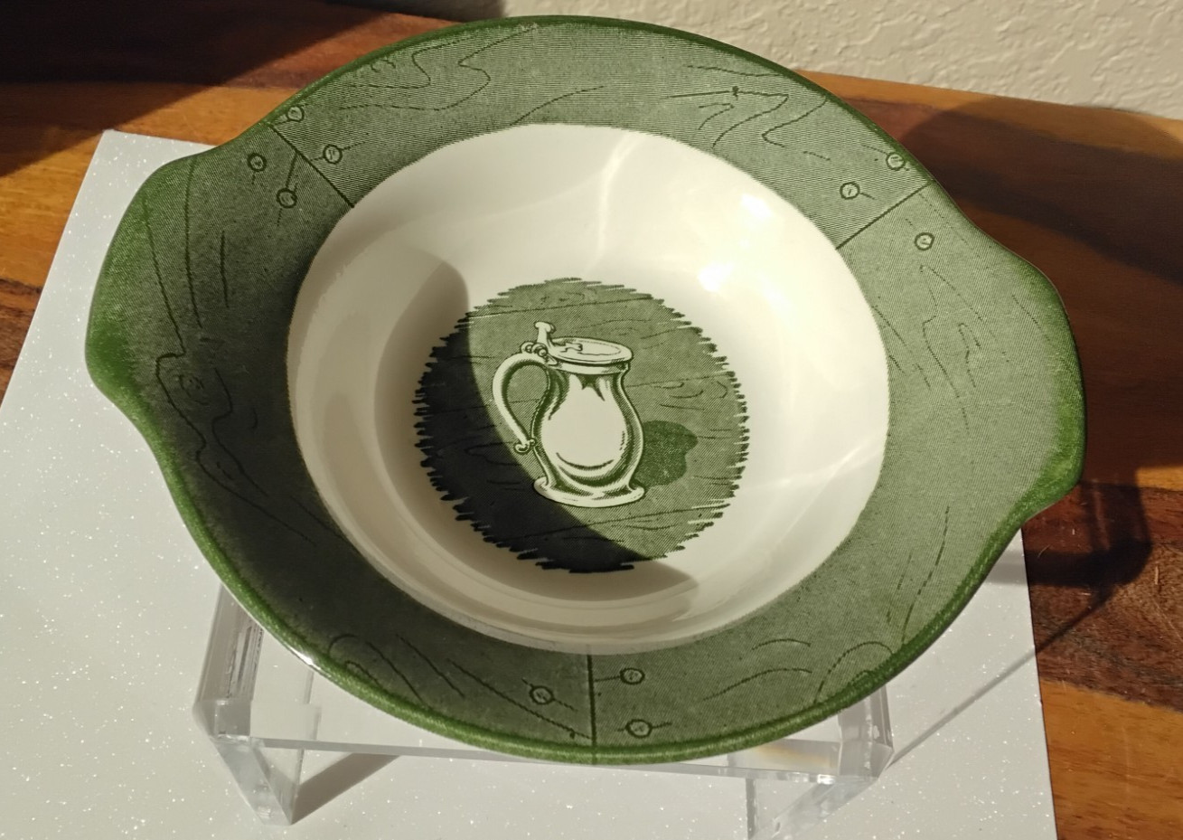 Royal  Colonial Homestead Green Lugged E52 Cereal Bowl~VGC