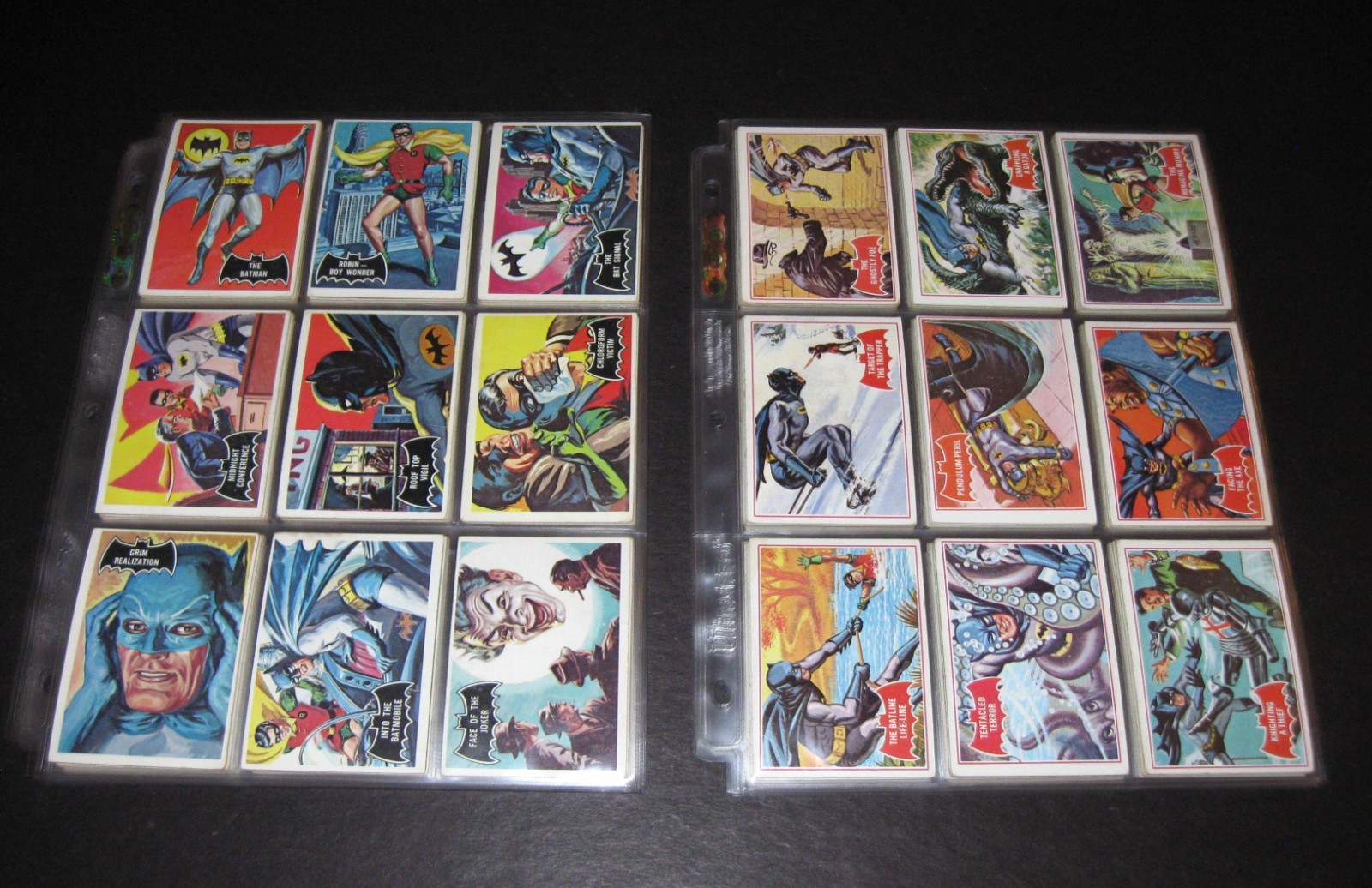 1966 Topps BATMAN (1st & 2nd Series) Black & Red Bat Complete 55 & 44 Card Sets