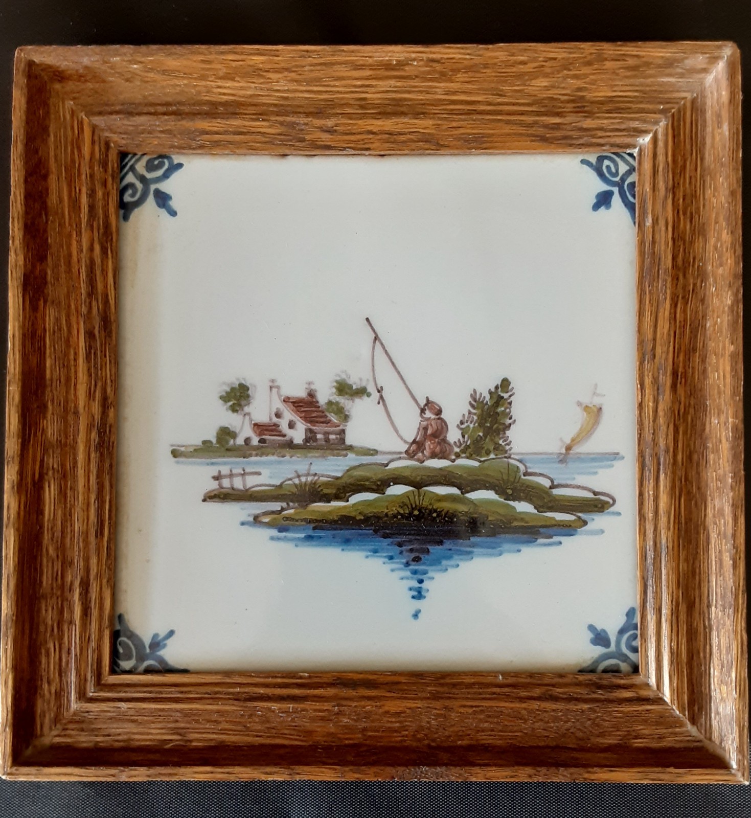 (2) vtg framed MAKKUM HANDWERK 6 3/4\ (2) vtg framed MAKKUM HANDWERK 6 3/4\