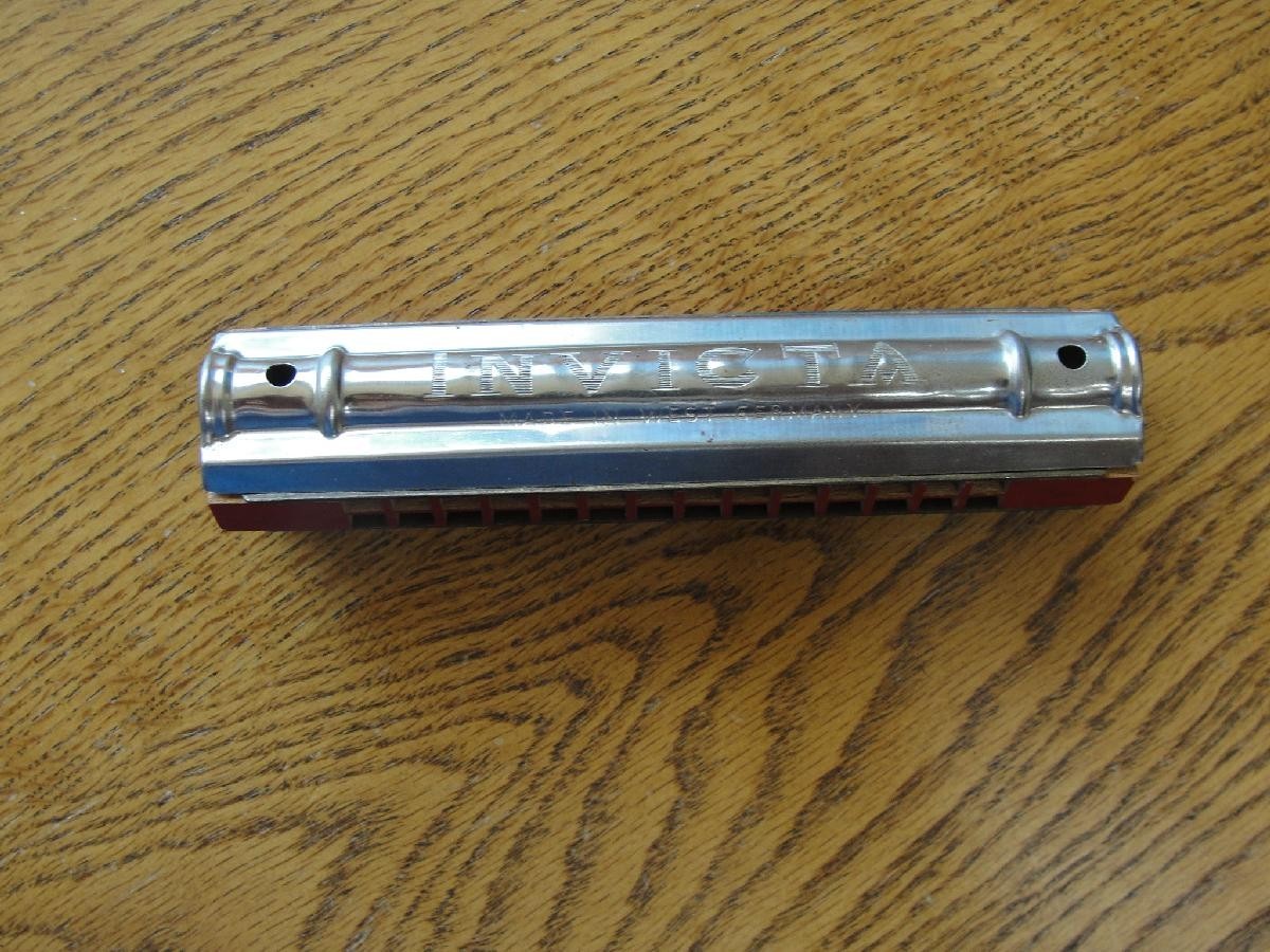 Antique Vintage INVICTA Round Harmonica West Germany