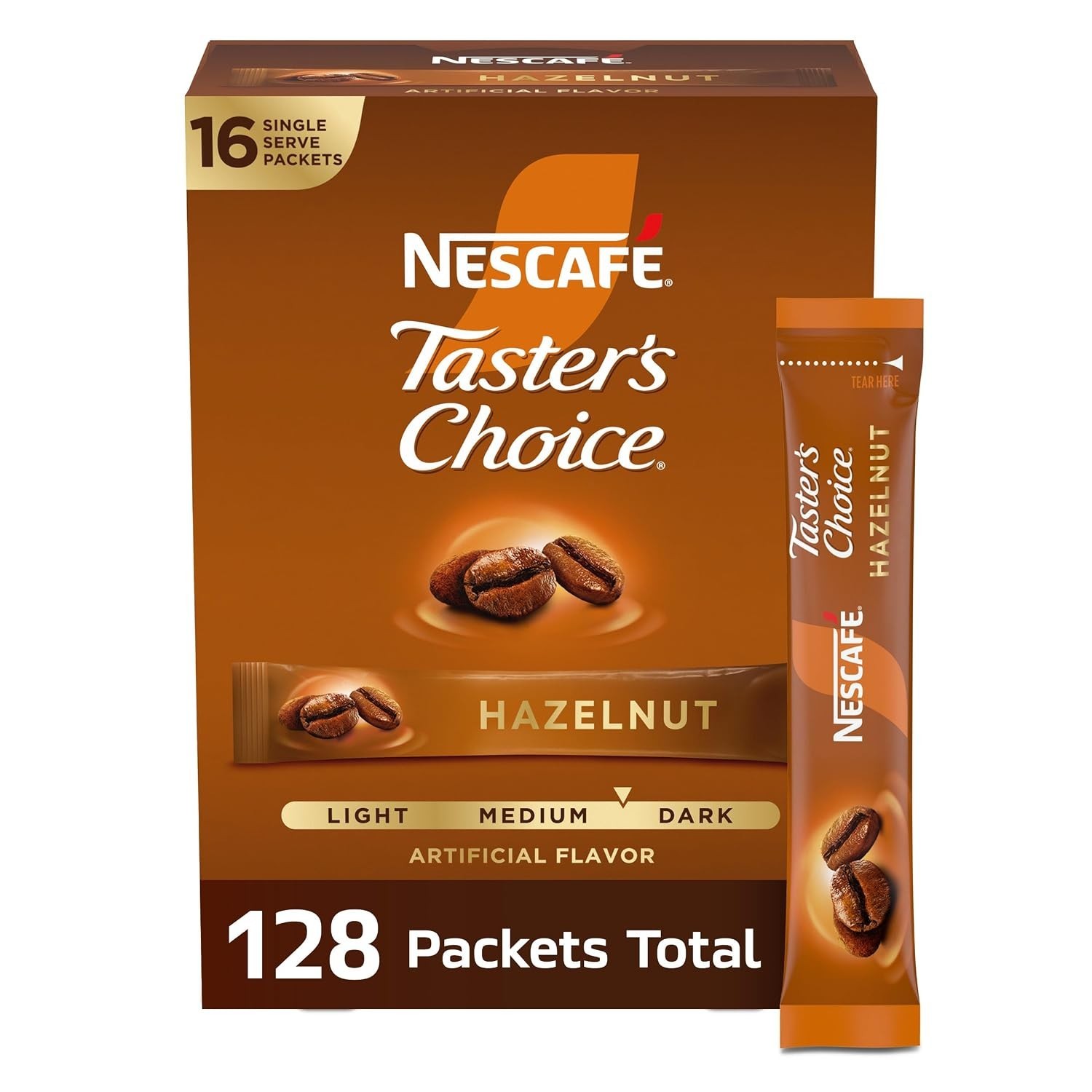 NESCAFÉ Taster\'s Choice, Instant Coffee Packets, 16 Count (Pack of 8), Black NESCAFÉ Taster\'s Choice, Instant Coffee Packets, 16 Count (Pack of 8), Black