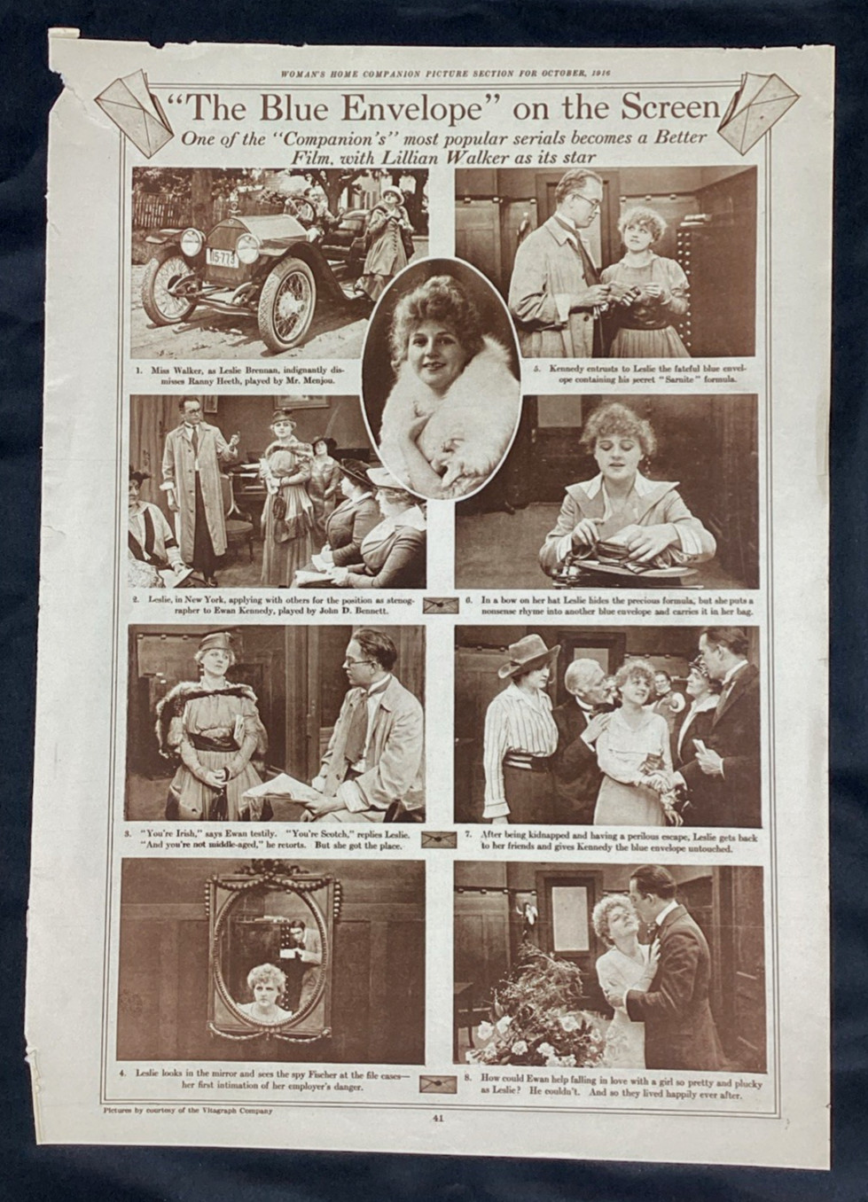 Vintage Lillian Walker Silent Movie Ad 1916, X-Large, Great to Frame