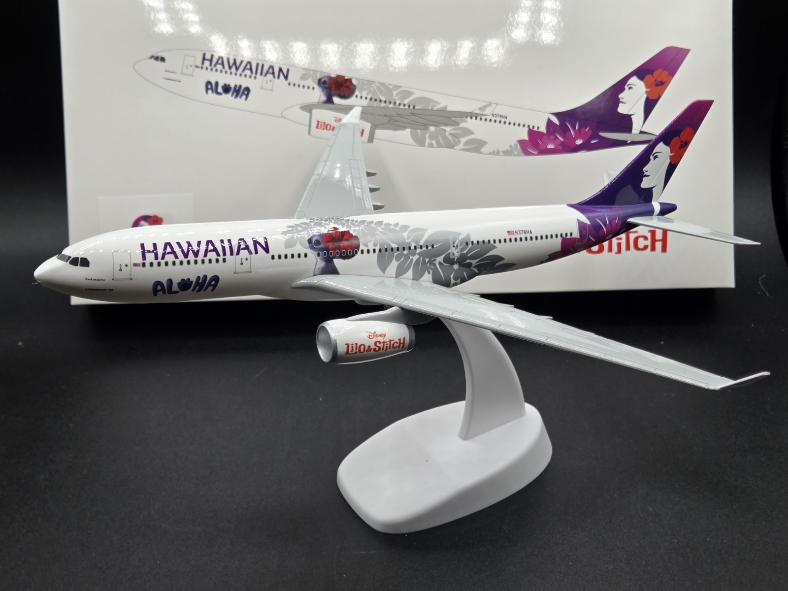 Pacmin Hawaiian Airlines Airbus A330-200 Disney Lilo and Stitch 1/200 Model New