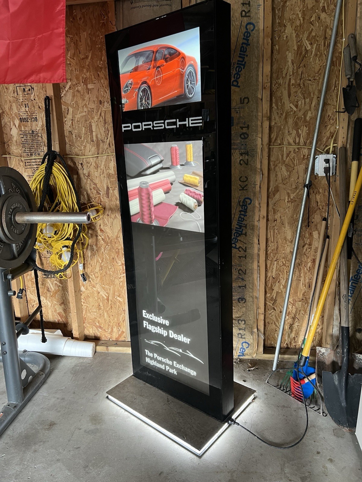 Porsche 911 Carrera S Lighted Dealer Advertising Sign Display Stand Black