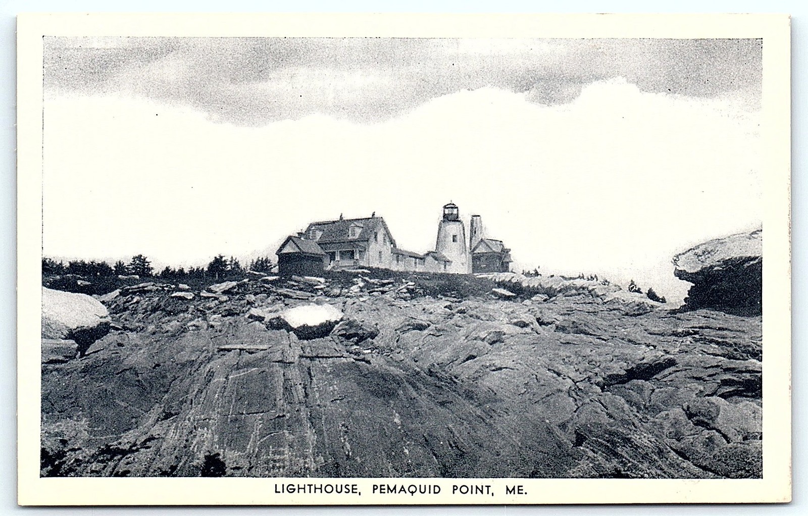 Pemaquid Point ME Lighthouse Vintage Postcard
