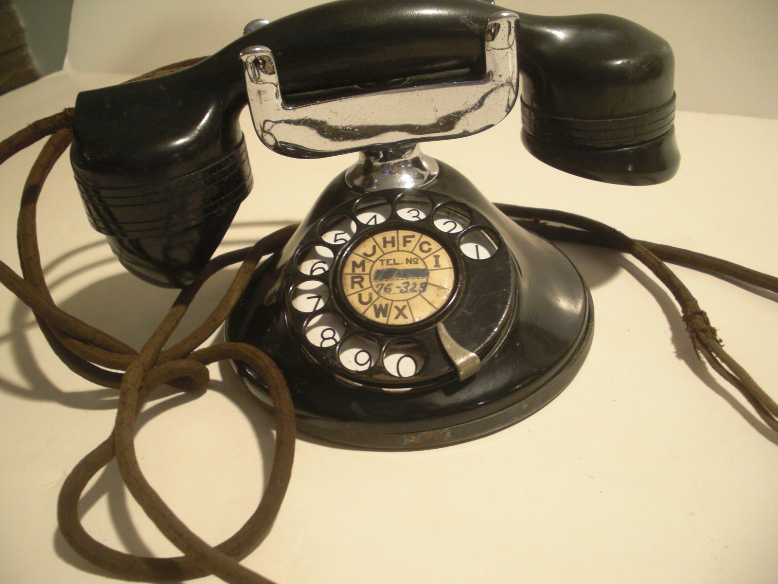 EX 1920s Automatic Electric Chicago Bakelite Desk Telephone w/Rare Chrome Cradle