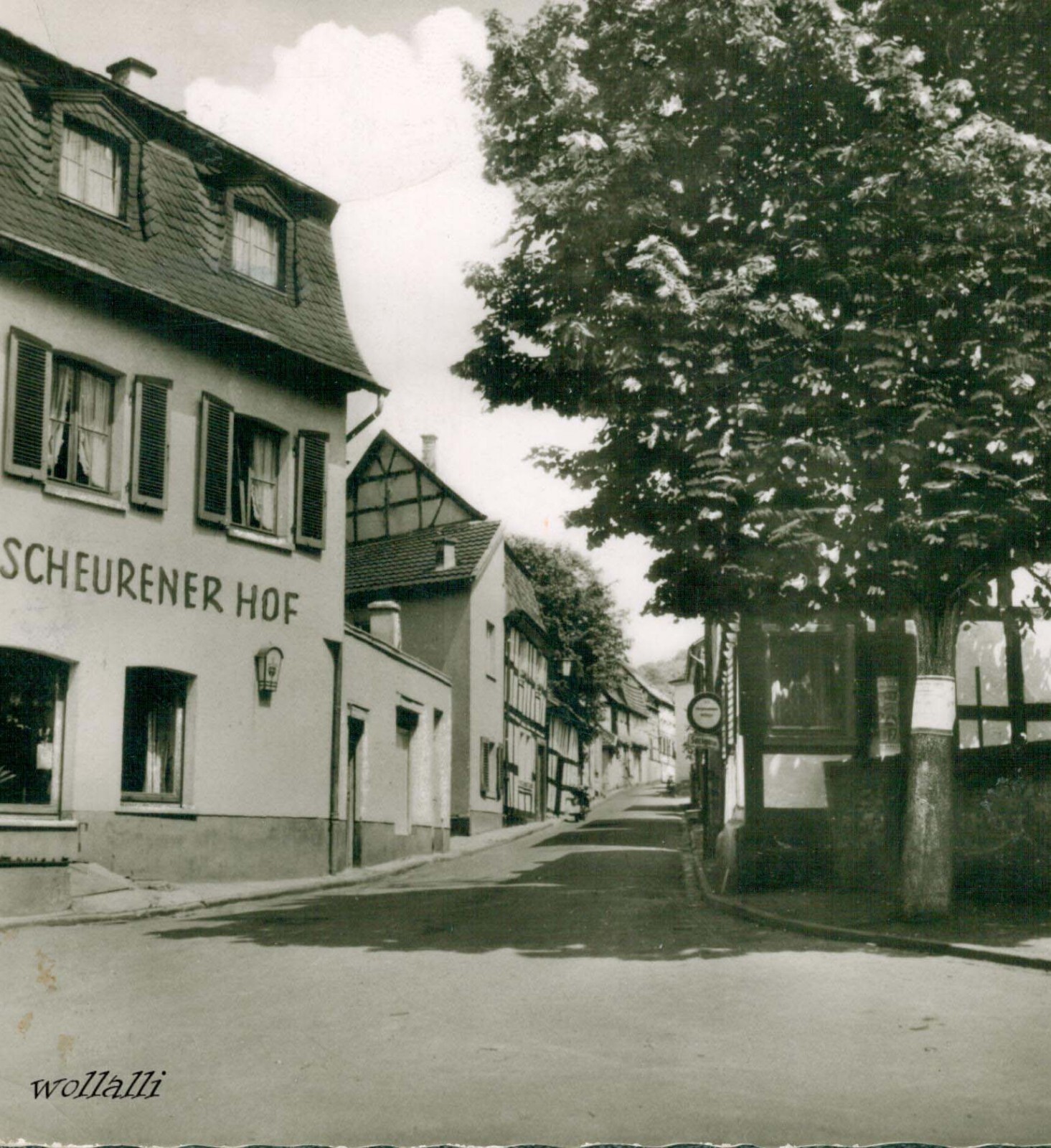 Rare village street half-timbered house Unkel-Scheuren Scheurener Hof 8.9.1965 multi-picture card