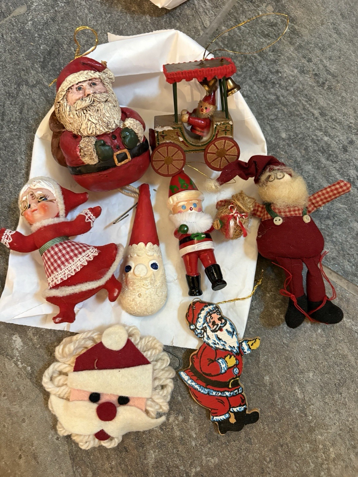Vintage 1970s Lot Of 9 Santa Claus ST. Nick Christmas Ornaments Vintage 1970s Lot Of 9 Santa Claus ST. Nick Christmas Ornaments