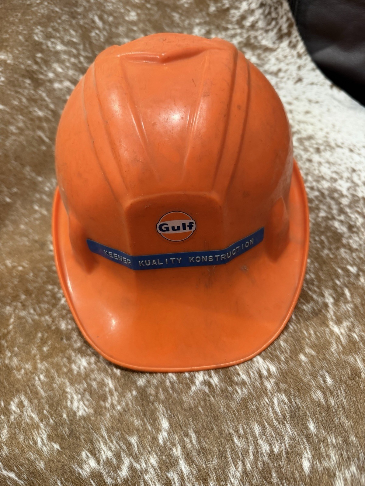 Vintage Gulf Oil Apex Orange Hard Hat Petroliana USA