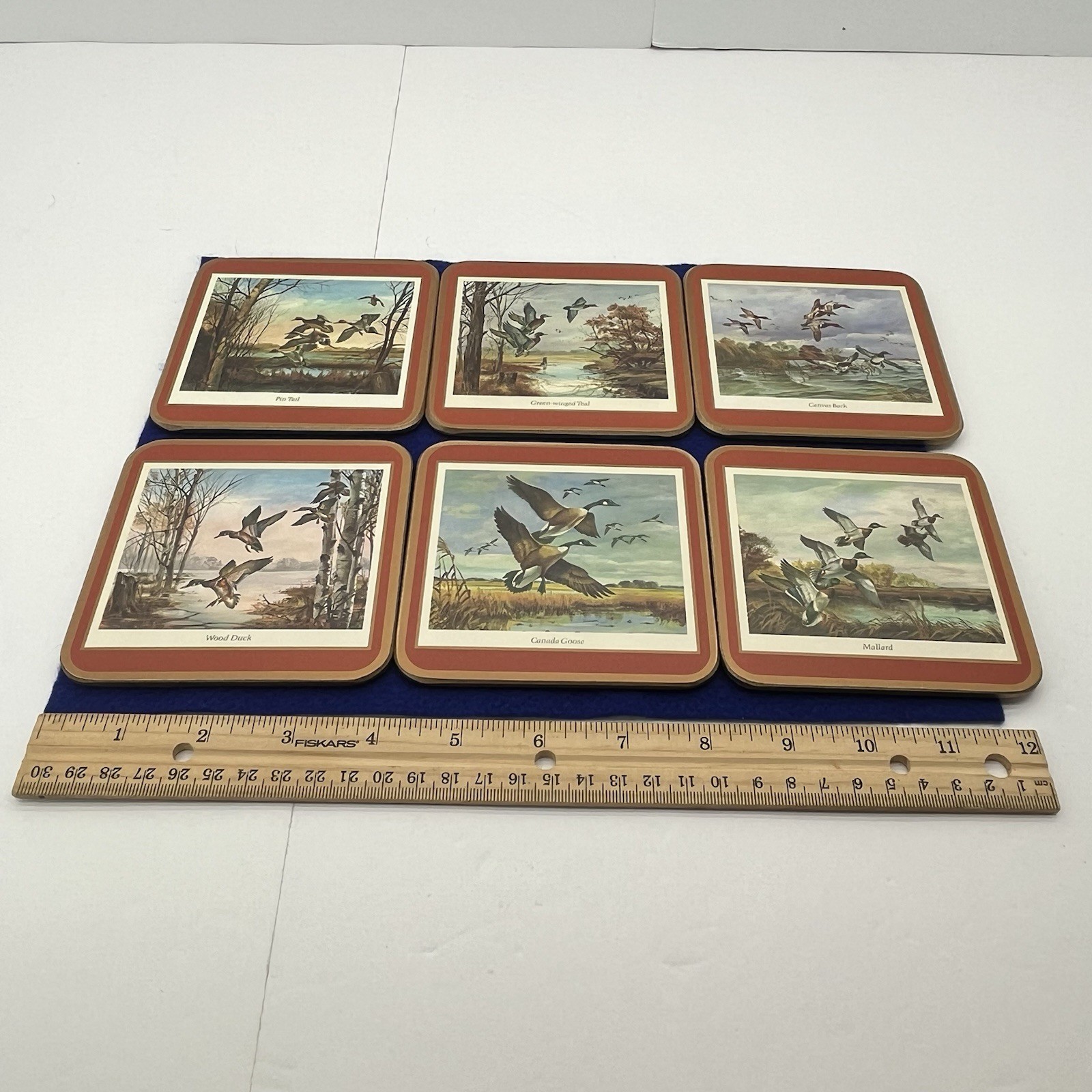 Vintage Six Pimpernel Coasters North American Wild Fowl w/ Box Ducks Birds