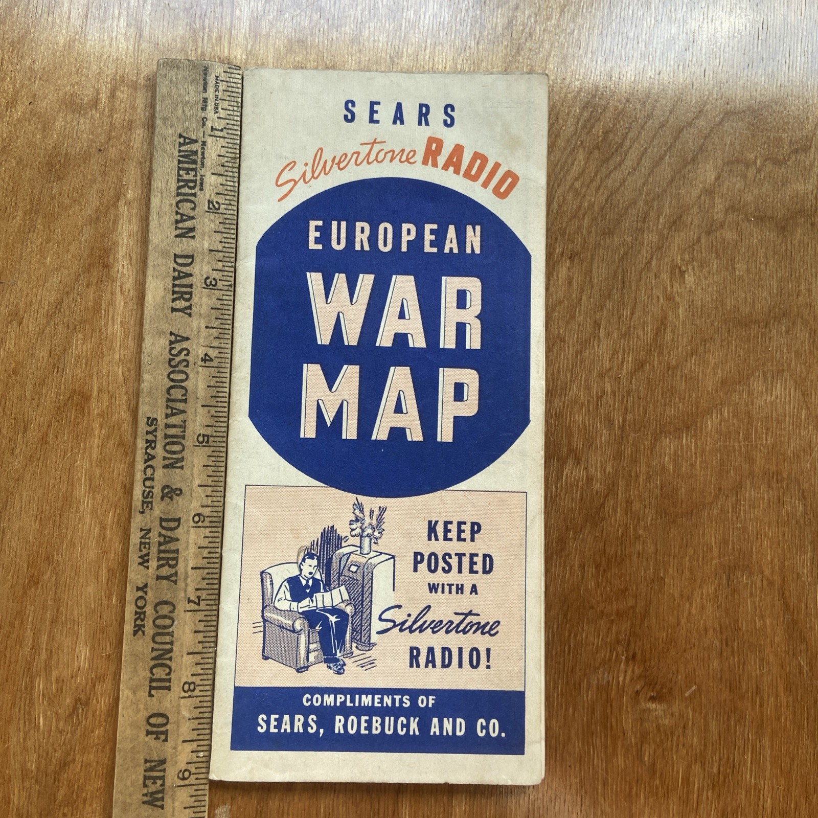 1939 Sears Silvertone Radio European War Map WWII Promo Foldout Brochure
