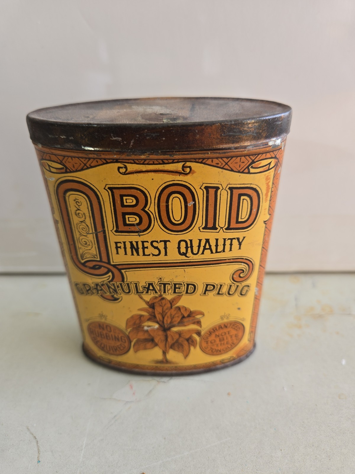 Antique Vtg Qboid Granulated Plug Tobacco Vertical Pocket Tin Larus & Bro VA Antique Vtg Qboid Granulated Plug Tobacco Vertical Pocket Tin Larus & Bro VA