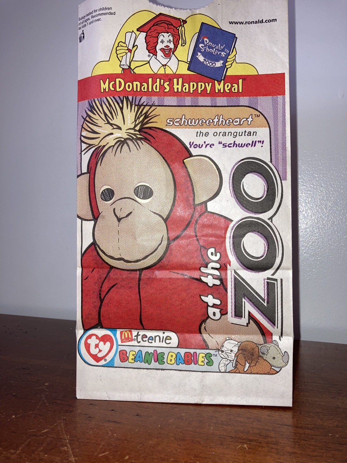 Vintage 2000 PAPER BAG McDonald\'s Happy Meal Promo Ty Teenie Beanie Babie Unused Vintage 2000 PAPER BAG McDonald\'s Happy Meal Promo Ty Teenie Beanie Babie Unused