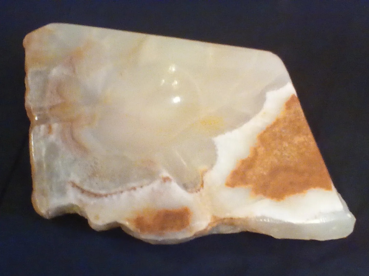 VINTAGE ALABASTER STONE ASHTRAY  10.75