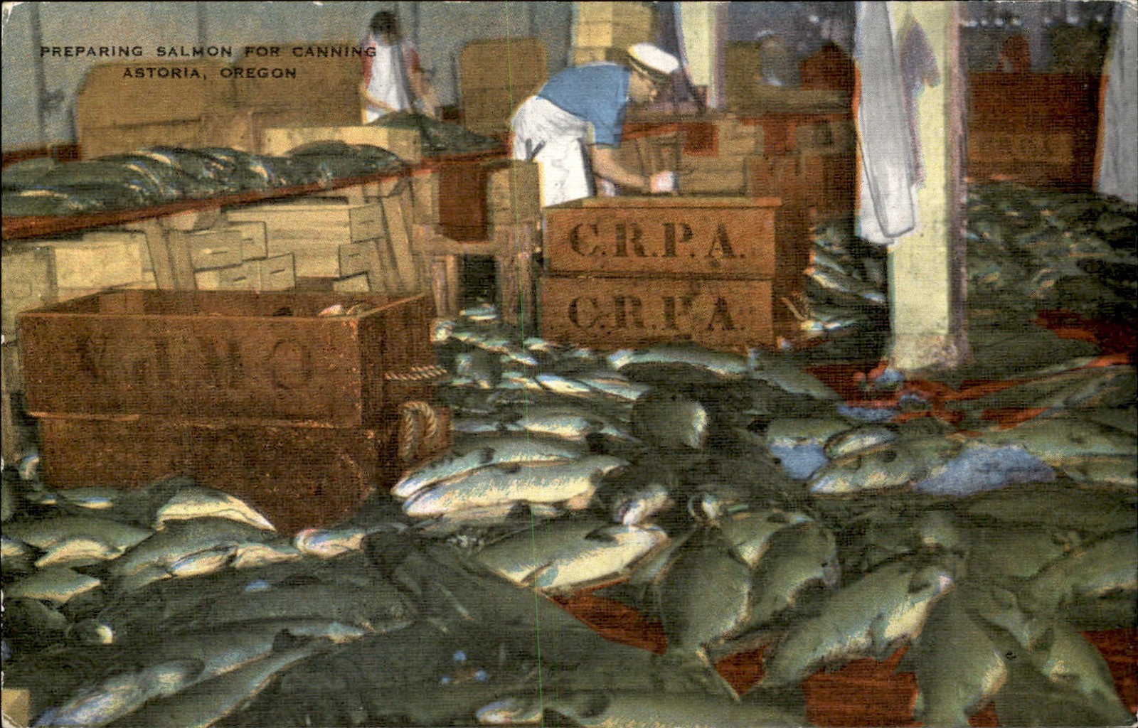 Astoria OR Salmon Canning E. C. Kropp Co. c1940s-50s Vintage Postcard