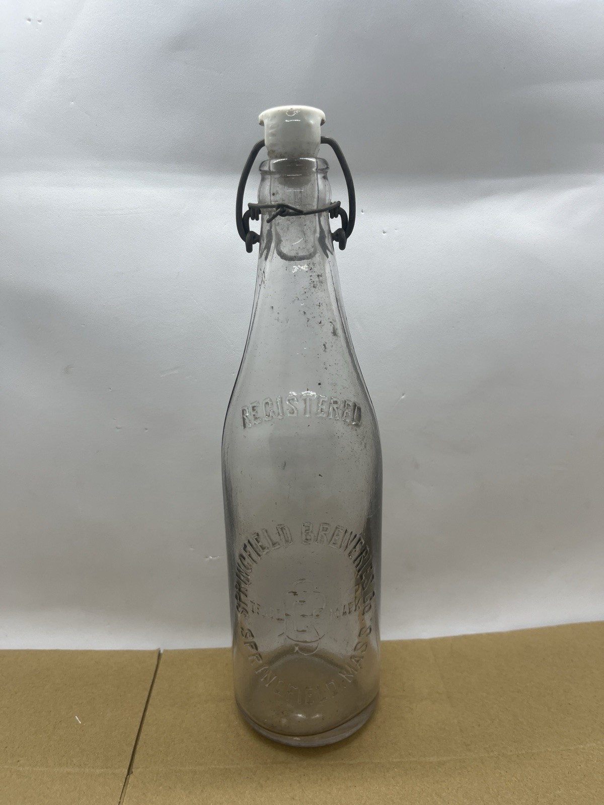 Springfield Breweries Co. blob top beer bottle. Springfield, Mass., original top Springfield Breweries Co. blob top beer bottle. Springfield, Mass., original top