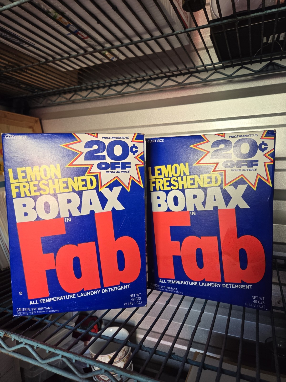 2 New Vintage Borax In Fab Laundry Detergent Box 3lb Unopened 