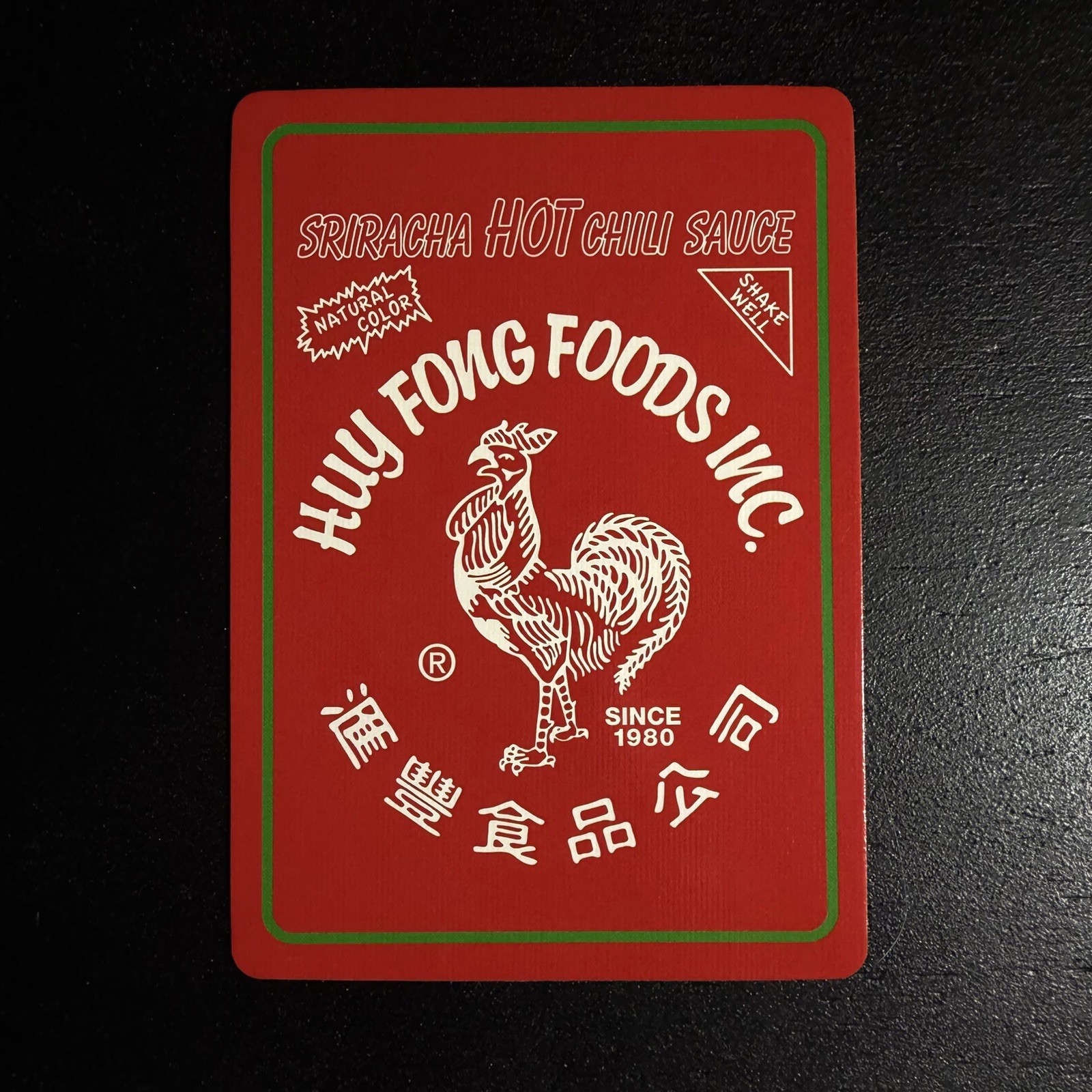Sriracha Hot Sauce Advertisement / Huy Fong Foods Inc Single Swap  Playing Card