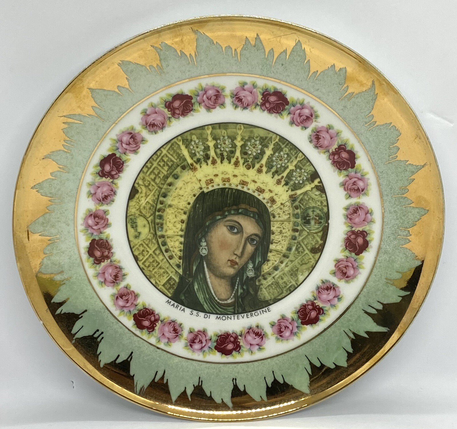 Rare Heinrich & Co Bavaria Germany Large Plate With Virgin Mary 9.3/4 “