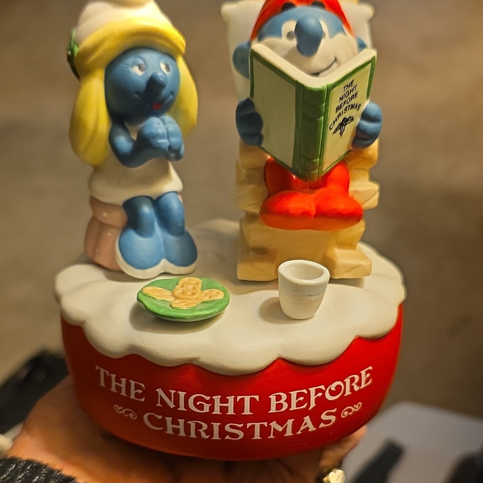 Wallace Berrie Smurf Christmas Figurine Limited Edition Night Before Christmas