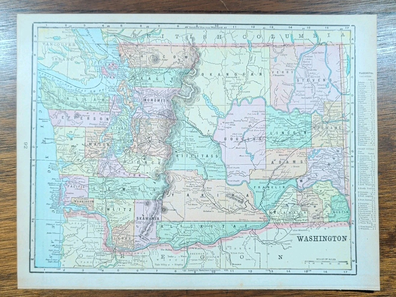 Vintage 1900 WASHINGTON Map 14