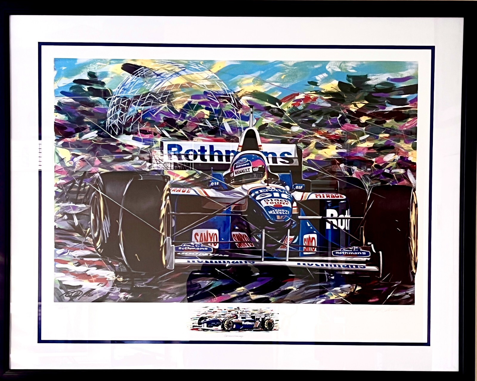 Four (4) Framed & Signed RANDY OWENS SERIGRAPHS. Autographed by Drivers,  RARE