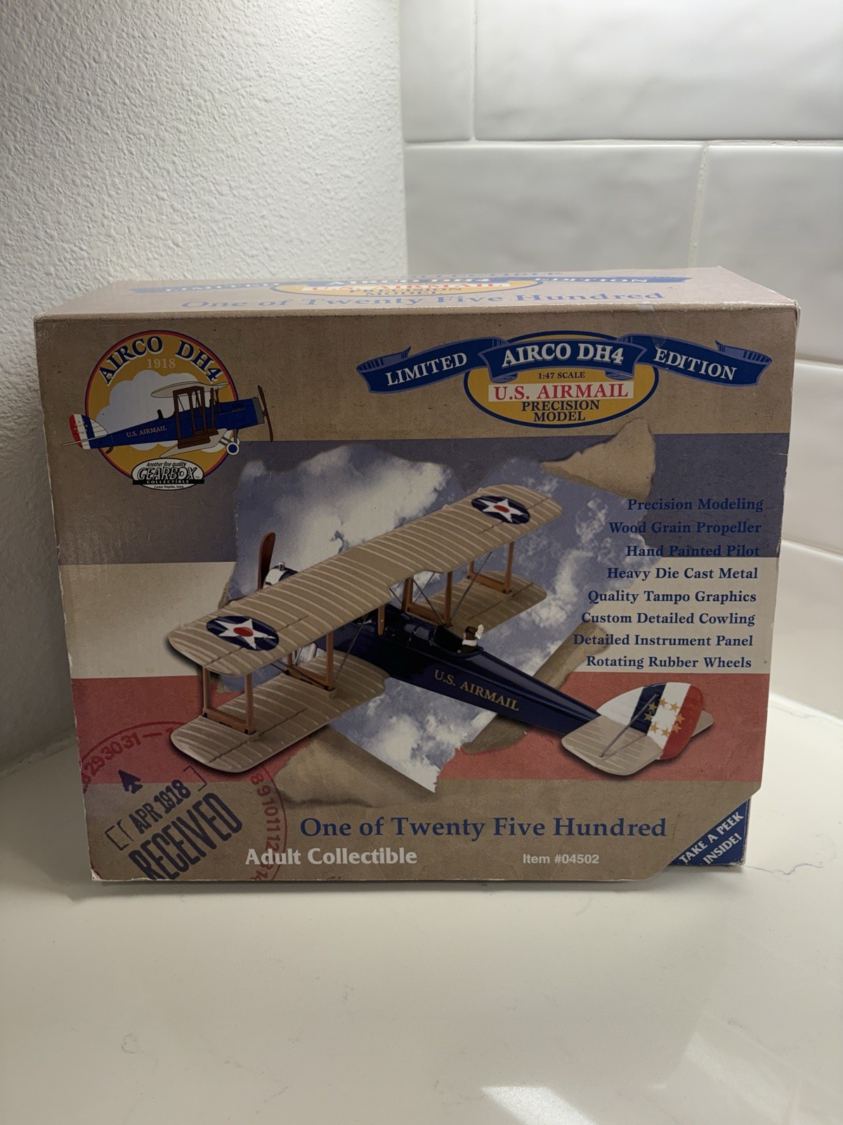 Gearbox Airco DH4 U.S. Airmail 1:47 Diecast Limited Edition 1/2500 #04502