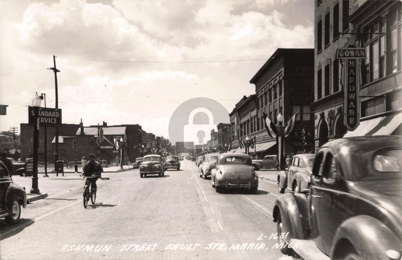 Street View Ashmun St., Sault Sainte Marie MI #2 RPPC Photo Postcard COPY Street View Ashmun St., Sault Sainte Marie MI #2 RPPC Photo Postcard COPY