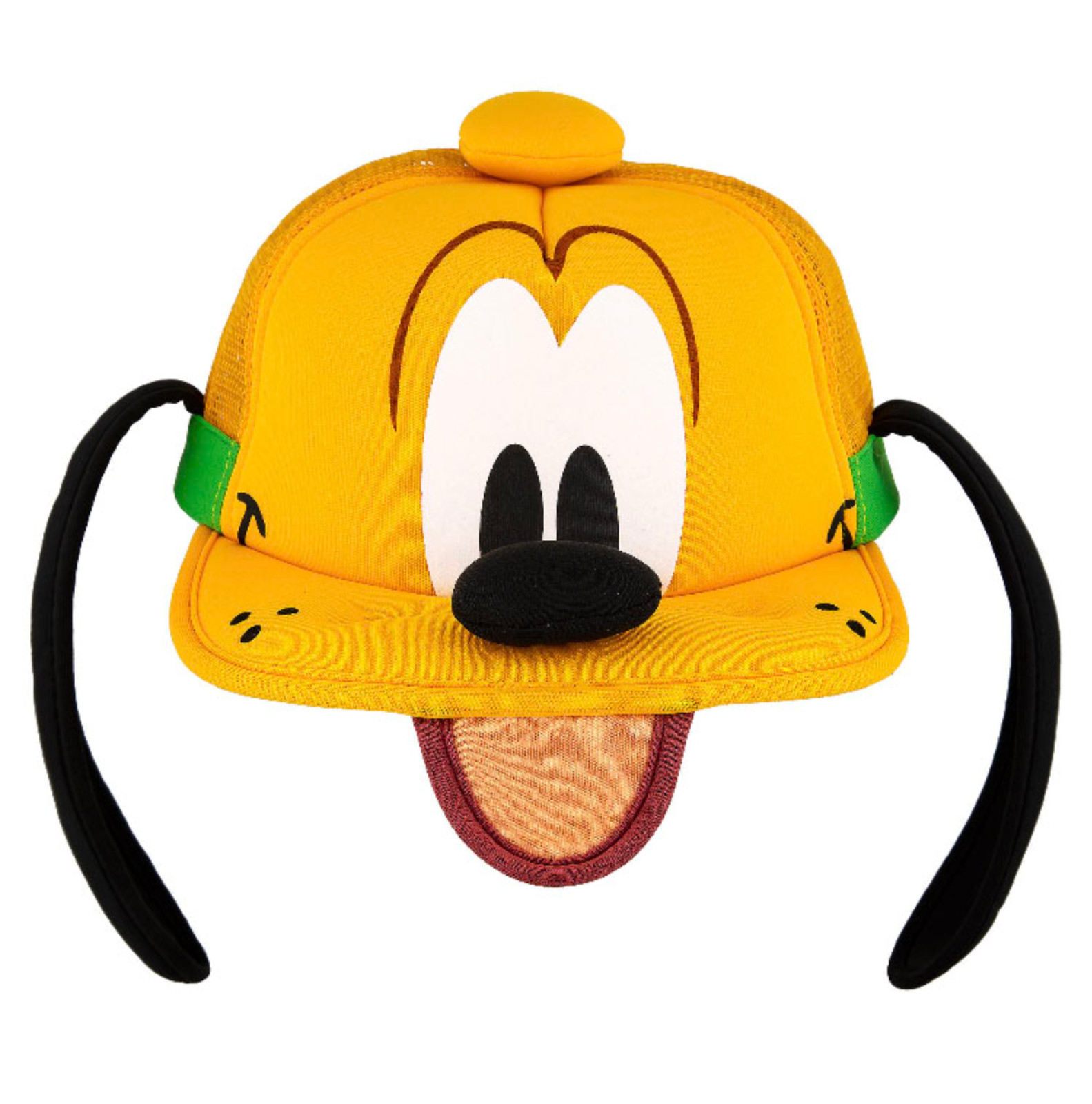 Disney Parks Pluto Face & Ears Mesh Foam Adult Baseball Cap Hat - NEW