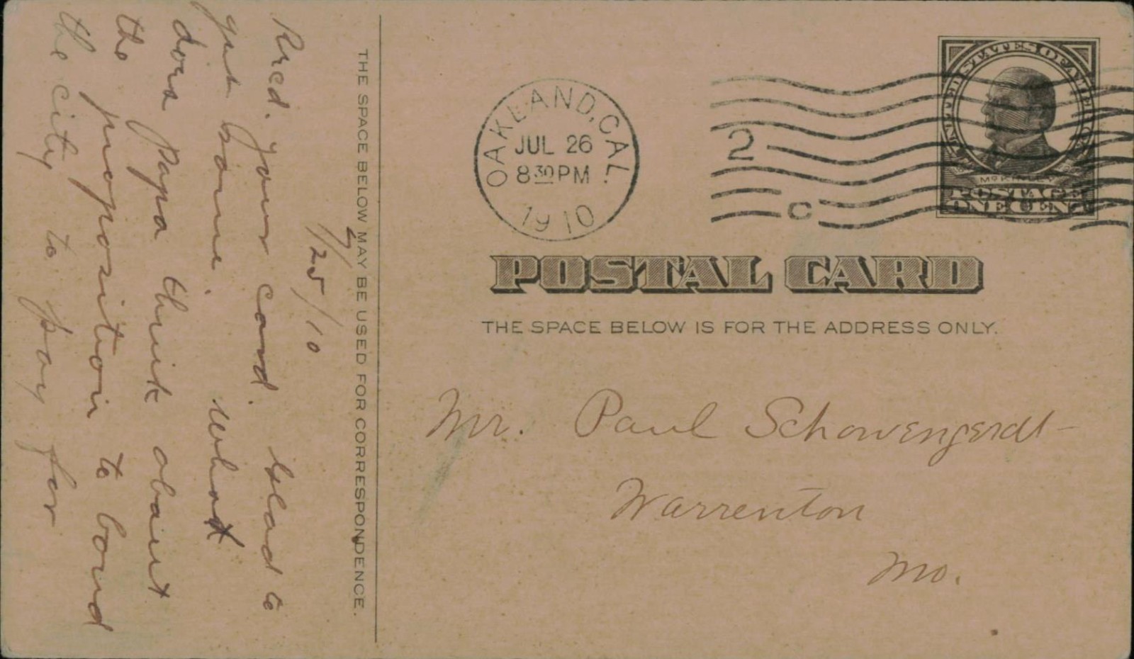 Antique Handwritten Message Postcard Electric RR Proposal Berkeley Travel