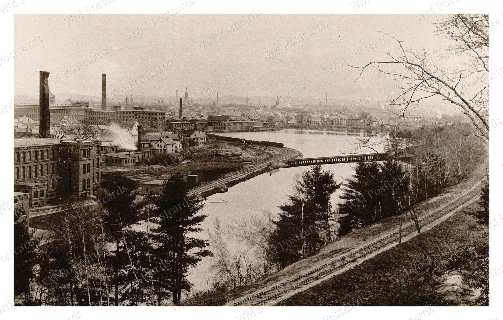 Lawrence Massachusetts 1893 Spicket River Mill Complex Standard Postcard Lawrence Massachusetts 1893 Spicket River Mill Complex Standard Postcard