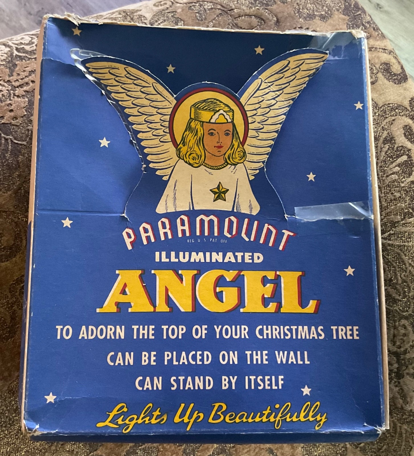 Vintage Christmas Illuminated Angel #63  Paramount Raylite 1940's Tested Works