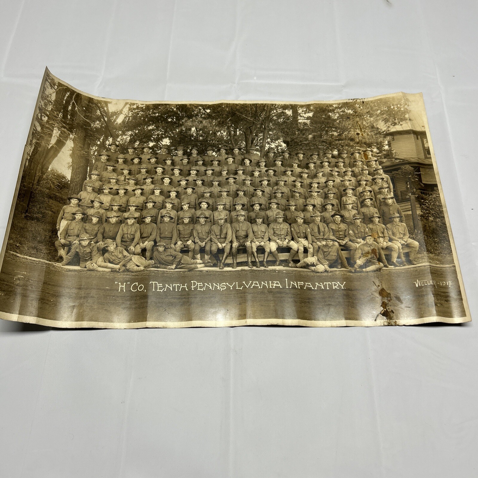 Antique H Co Tenth Pennsylvania Infantry Photo-Weller 1917