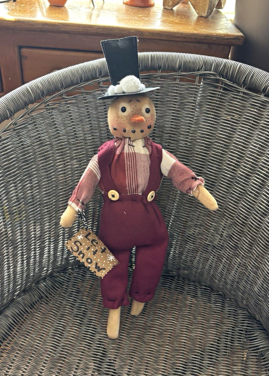 OOAK PRIMITIVE SNOWMAN DOLL