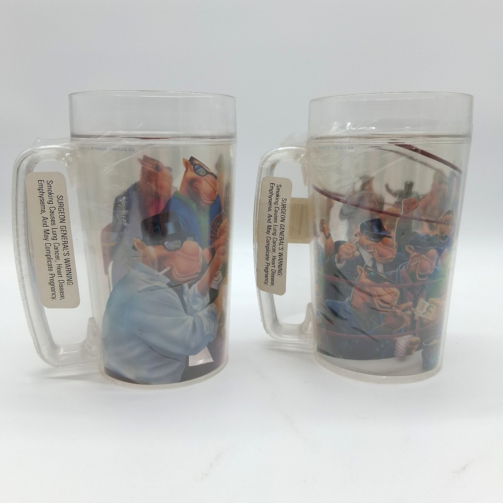 VTG 1991 Camel Cigarettes ThermoServ 20oz Plastic Mug Cup Lot of 2 NOS Sealed VTG 1991 Camel Cigarettes ThermoServ 20oz Plastic Mug Cup Lot of 2 NOS Sealed