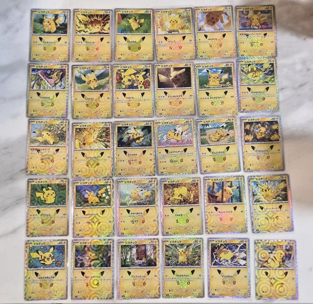 30th Anniversary Pikachu Card Complete Set 30 Cards Pokemon Nintendo Japan