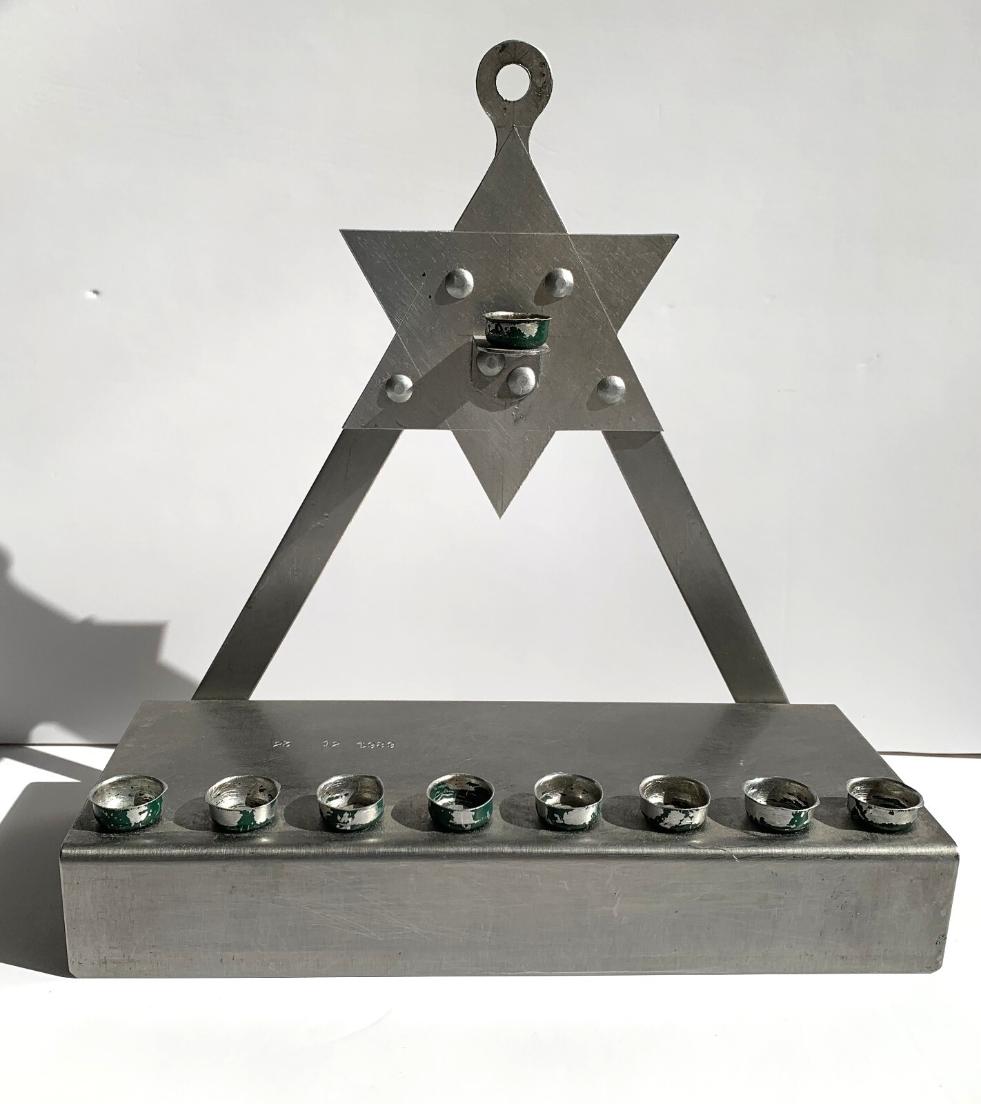 20th Century Vintage Rarity Aluminum Wall Hanukkah Israeli Naval Army 20th Century Vintage Rarity Aluminum Wall Hanukkah Israeli Naval Army