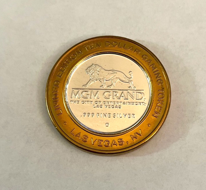 $10. Limited Edition .999 Fine Silver Tokens   Lot of 4  MGM GRAND  &  N.Y. N.Y.