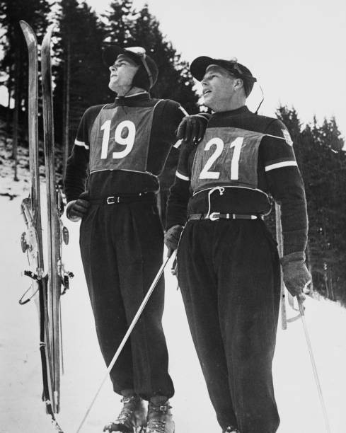 American alpine skier Jack Blatt his brother American alpine skier- Old Photo