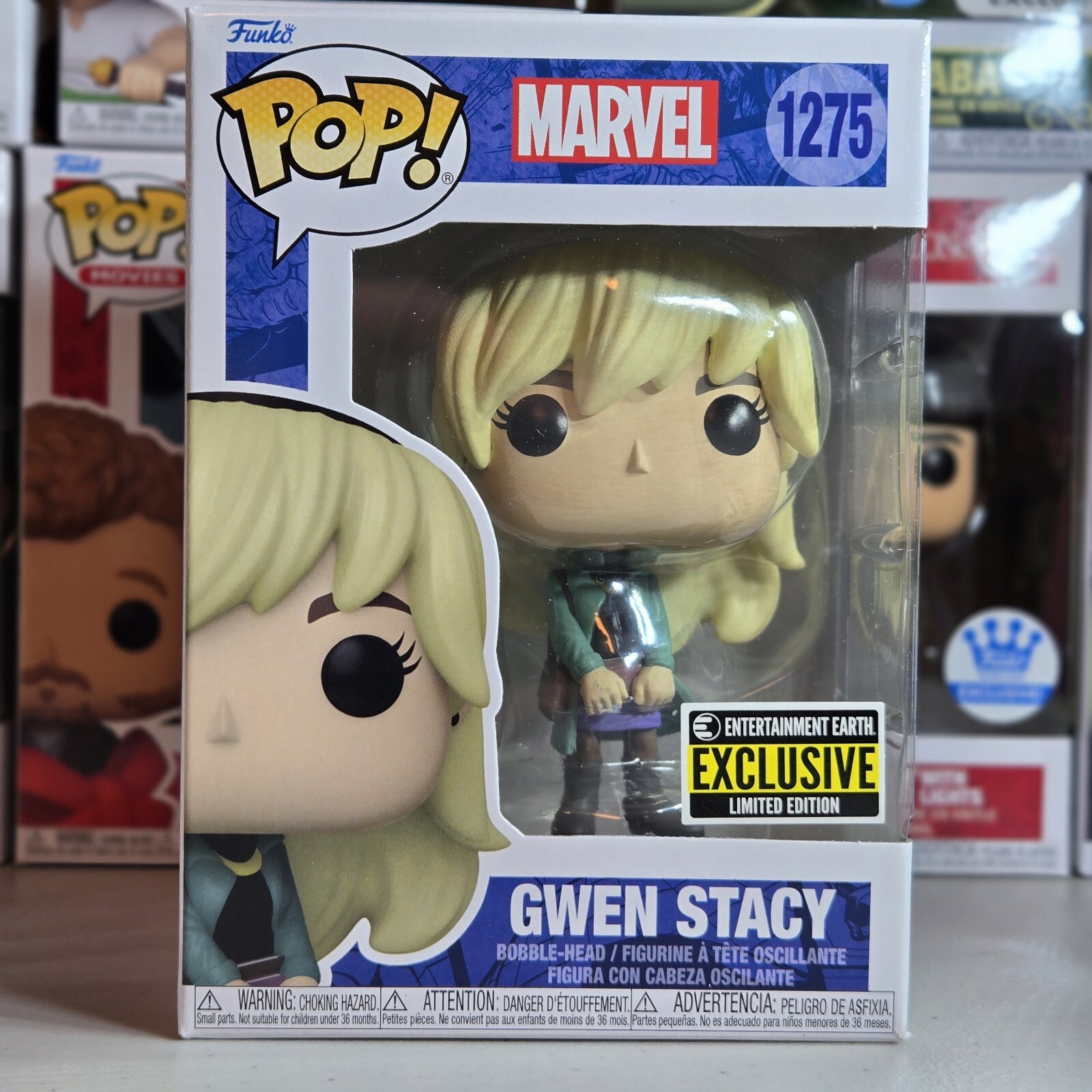 Funko Pop Marvel Comics: Gwen Stacy #1275 EE Exclusive And Pop Protector Funko Pop Marvel Comics: Gwen Stacy #1275 EE Exclusive And Pop Protector