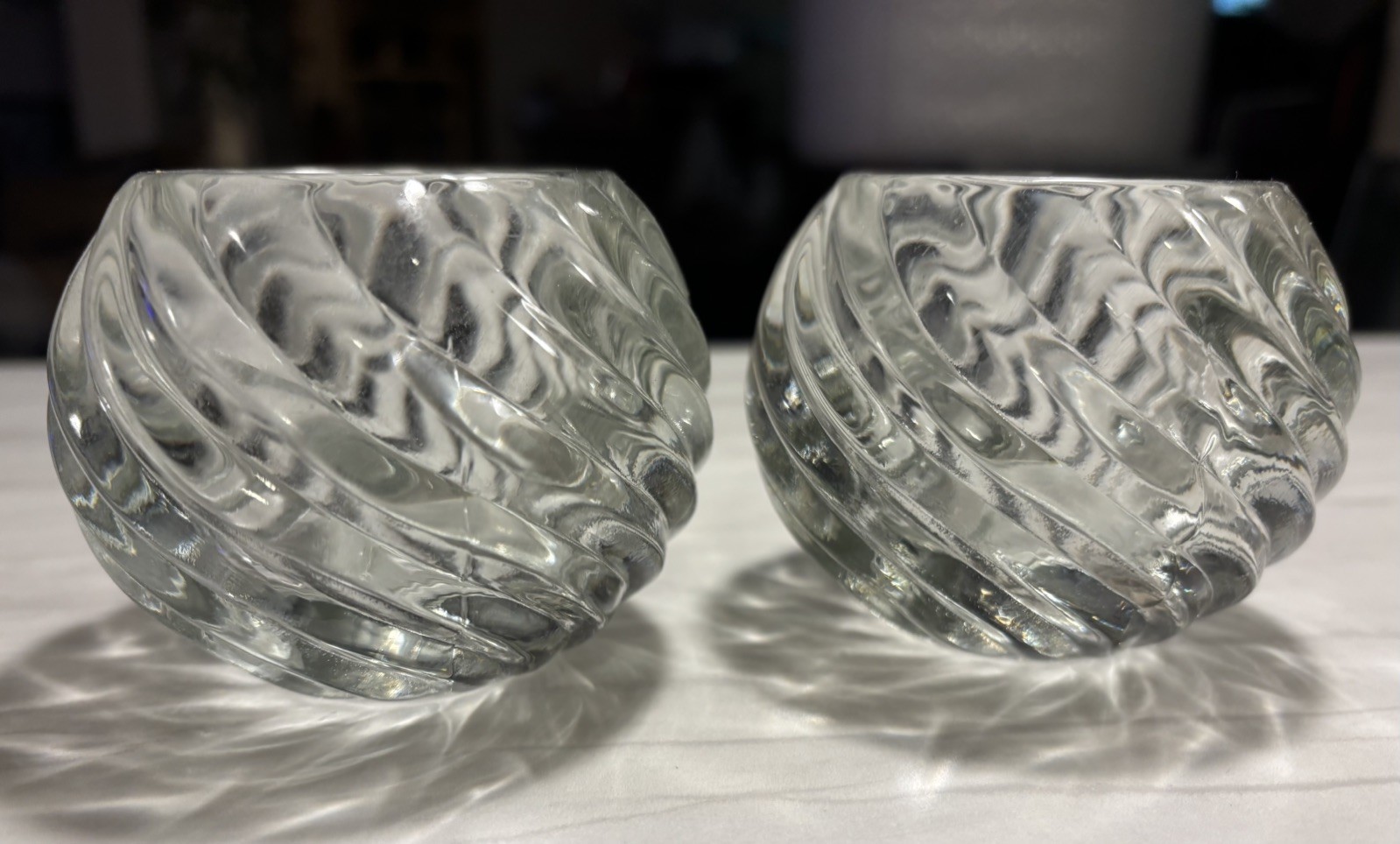 PARTY LITE Swirl Ball Illusions Votive Candle Holders Retired Home Decor