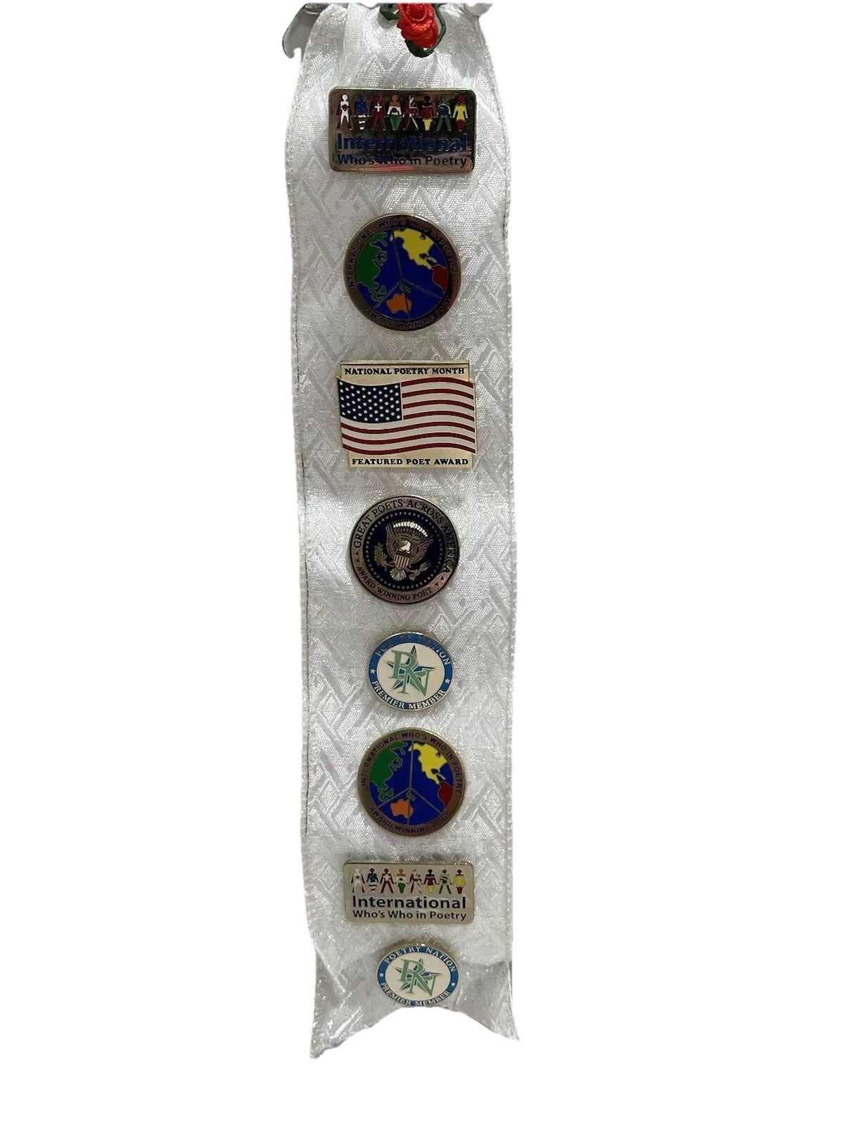 Vintage Award Winning Poet Pins Set Of 8 Poetry