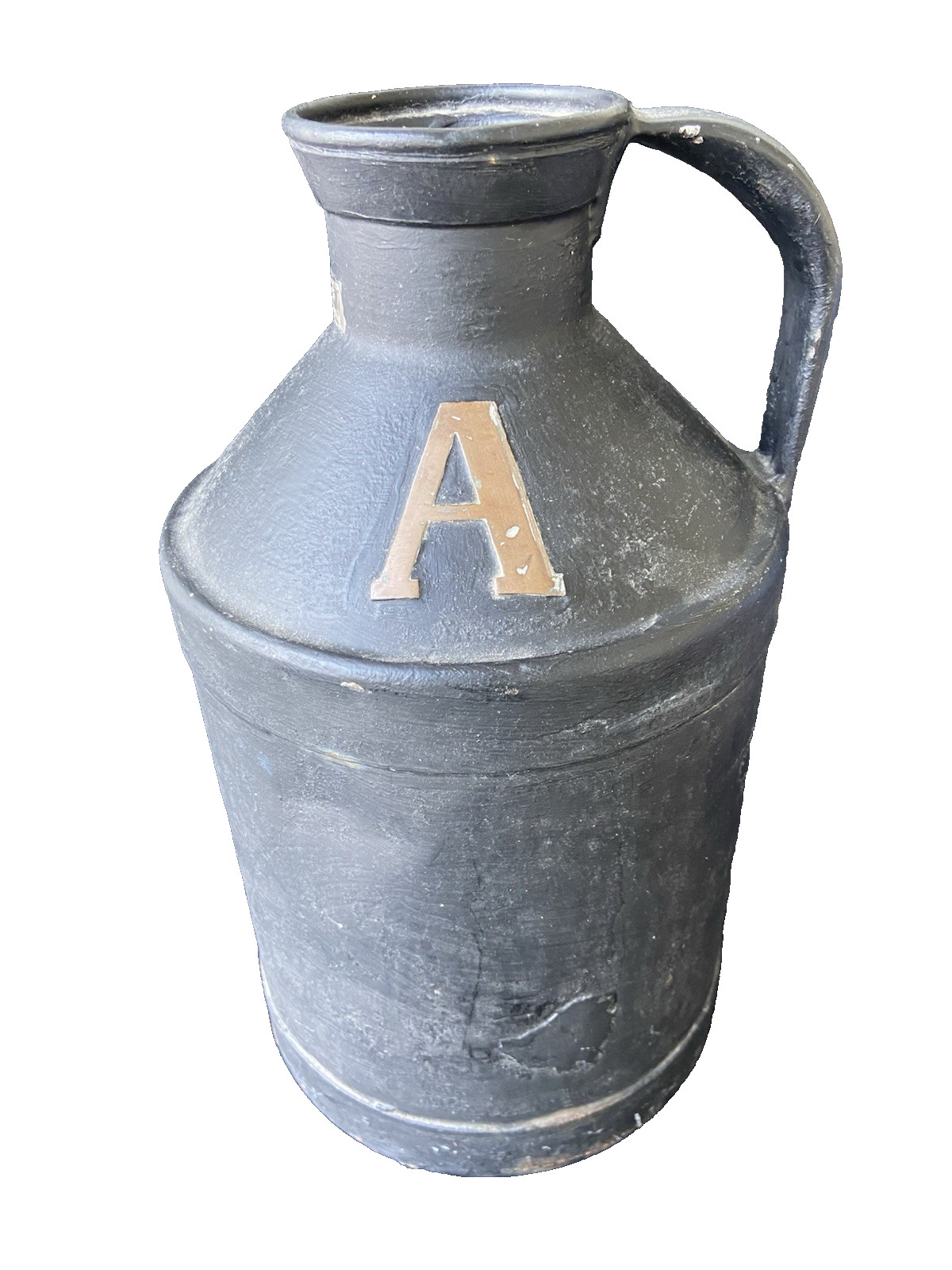 Boston, MA Antique 8-Qt Steel Bulk Transport Milk Can~HE Wright Co, Charlestown