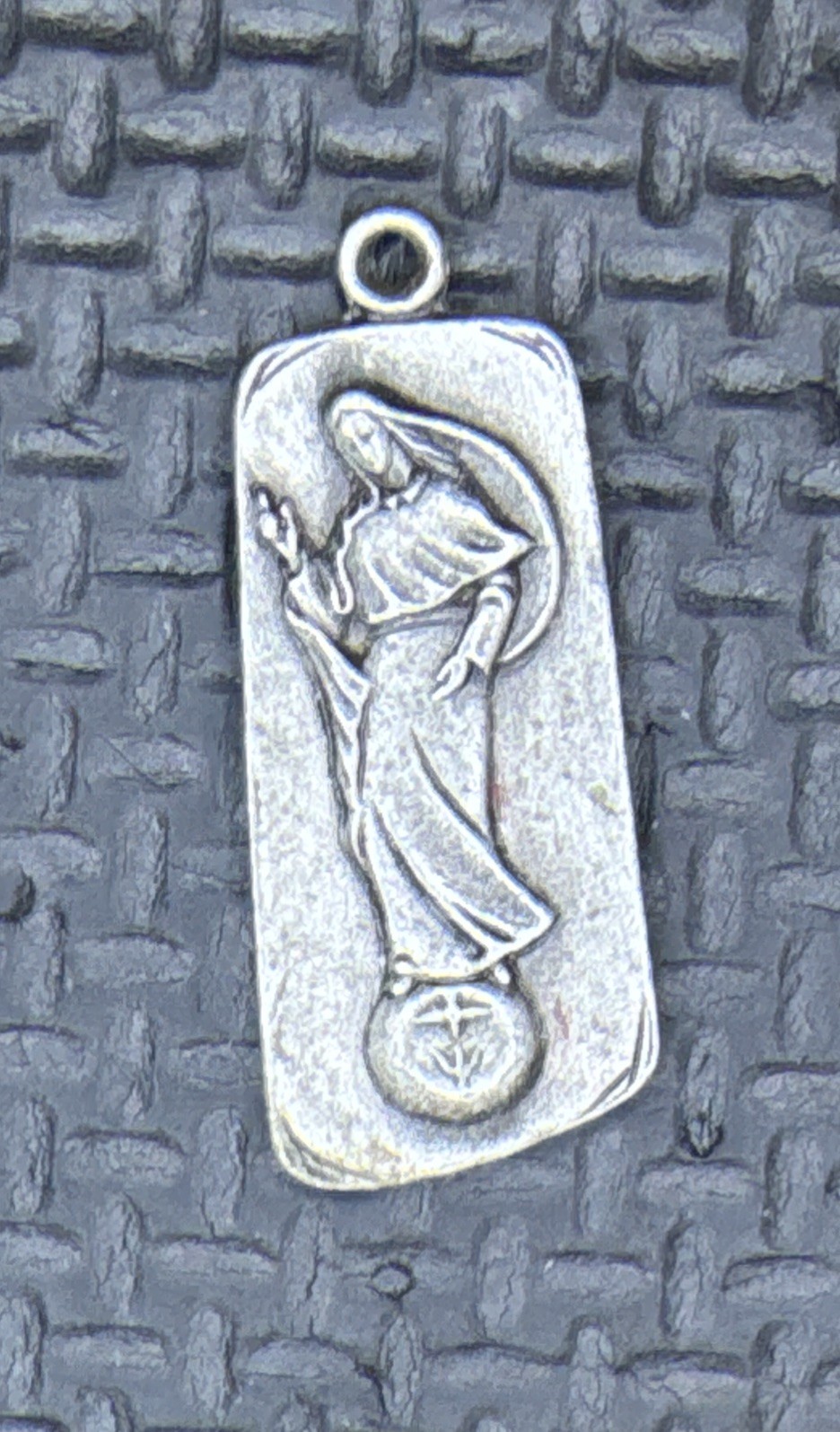 Rare Pewter Our Lady of Mental Peace Antaya Pendant Vintage Detail