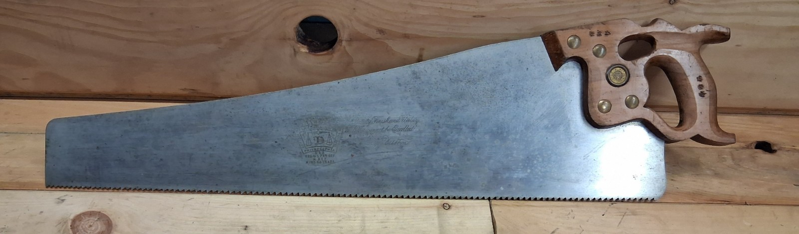 EXCELLENT DISSTON D-8 THUMBHOLE HANDLE 5 PPI RIP SAW 26-1/2 EXCELLENT DISSTON D-8 THUMBHOLE HANDLE 5 PPI RIP SAW 26-1/2