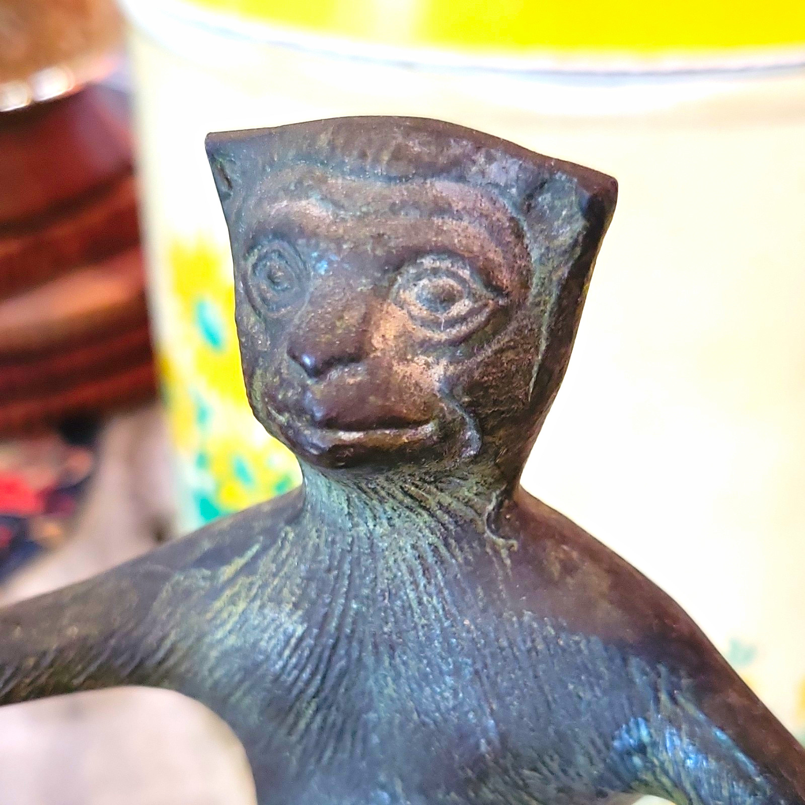 Antique Cast Bronze Monkey Candelabra Creepy Old Cool Decor