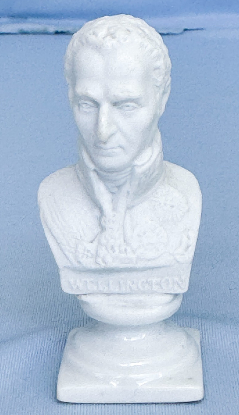 Antique Duke of Wellington Bisque Porcelain Bust Napoleon Waterloo Battle War