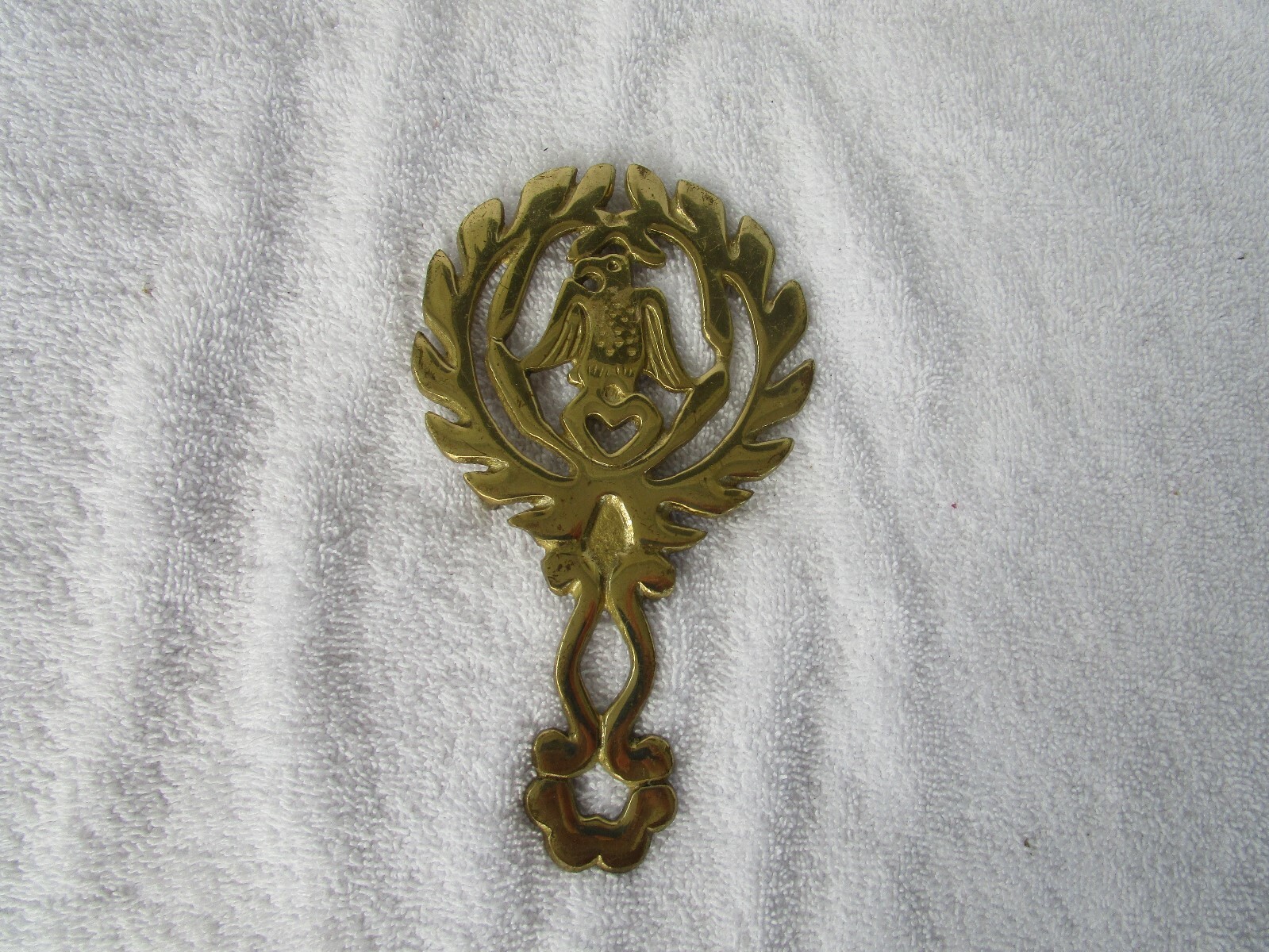 Lovely+Vintage 1970\'S[SOLID  BRASS TRIVET ] EAGLE DECOR ~~CLEAN