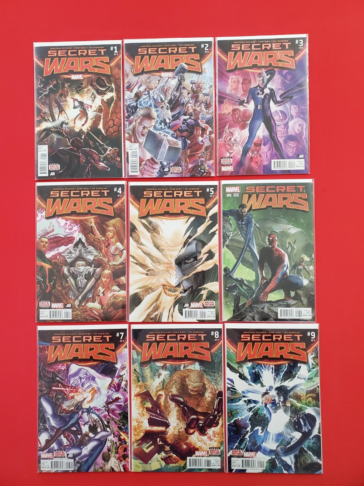 Secret Wars #1-9 LOT(2015) Hickman/Ribic (First God Emperor Doom)