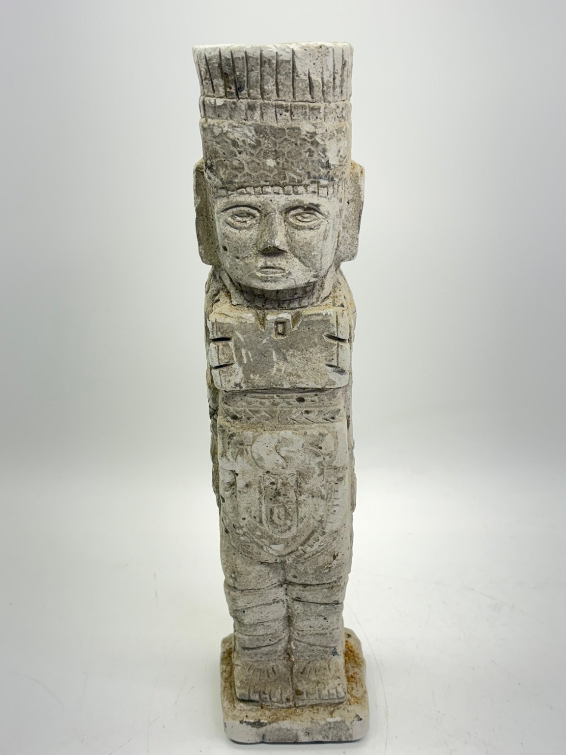 Vintage Mexico Aztec Mayan Style Stone Folk Art Warrior Sculpture Statue 13 Vintage Mexico Aztec Mayan Style Stone Folk Art Warrior Sculpture Statue 13